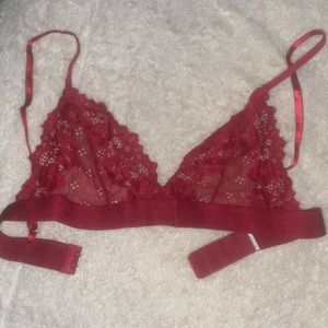 Red lace bralette